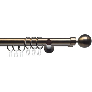 Gardinenstange »CELKUGEL01SG2L«, 2 läufig-läufig, Fixmaß, 2-läufig im Fixmaß Ø 25/20 mm, Gardinenstangen, 72664431-2 braun