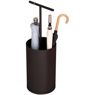 Regenschirmständer Regenschirmständer Rund Haushaltskompakter Schirmständer, Einfacher Moderner Schirmständer, Regenschirm Aufbewahrungseimer Mit Griff, Mit Wasserschale ( Color : Schwarz , S : 20*75c