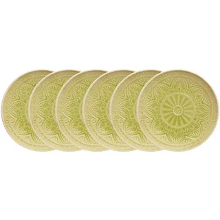 BUTLERS Frühstücksteller Sumatra Ø21 cm Hellgrün 6er Set