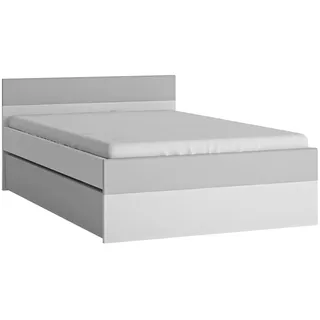 Lomadox Bett Bettgestell Jugendbett Kinderbett Funktionsbett Gästebett 120x200 cm mit Bettschublade weiß, grau