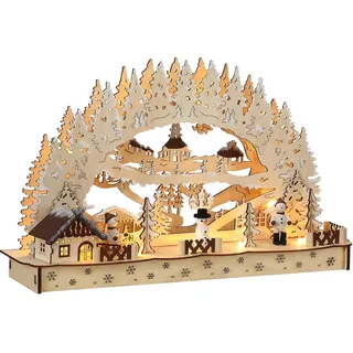 monzana Schwibbogen Winterdorf 45 x 28 cm