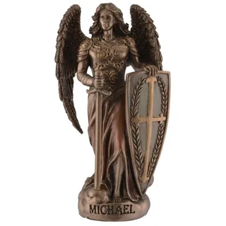 vogler joh. vogler gmbh Erzengel Michael, Engel der Gerechtigkeit, Miniatur, aus Kunststein angefertigt, von Hand mit Bronzefarbe bemalt, Veronese Kollektion, 708-78397