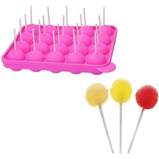 Jzhen Cake Pop Silikonform Pop Backform Aus Silikon,20 Runde Cake Pop Silikon Backform Mit,Lollipop Silikon Formen,Cake Pop Backform Für Lollipop Kuchen Für Süßigkeiten, Gelee Und Schokolade
