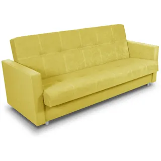 Sofnet Schlafsofa Dave, mit Schlaffunktion und Bettkasten, Bettsofa, Couch, 3 Sitzer gelb