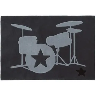 Rock Star Baby Kinderteppich 160 x 230 cm Grau/Silber