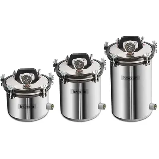 hzexun Autoklaven kammer Sterilisiert Dampfsterilisator Elektrische Autoklavenmaschine Tragbarer Laborautoklav für zahnärztliche medizinische Geräte (12L)