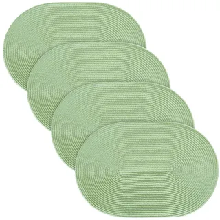 Erwin Müller Platzset Tischset "Amadora" 4er-Pack, Uni grün oval | 30 cm x 45 cm