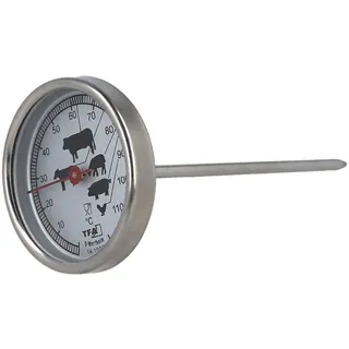 EUROHOME Grillthermometer Bratenthermometer - Grillthermometer für Fleisch, 1-tlg., Thermometer Durchmesser 5 cm & Länge 12 cm, Fleisch Thermometer - Grill BBQ Bratenthermometer silberfarben