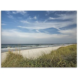Glasbild ARTLAND "Urlaubsfeeling Strand" Bilder Gr. B/H: 60 cm x 45 cm, Glasbild Strand Querformat, 1 St., blau Glasbilder in verschiedenen Größen