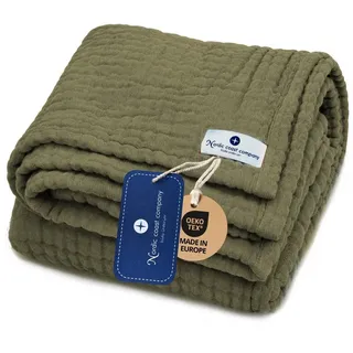 nordic coast company Babydecke Babydecke Musselin Kuscheldecke Puckdecke Baby & Neugeborene, Nordic Coast Company, Sommerdecke, Puck-u. Stilltuch, Einschlagdecke, Baumwolle atmungsaktiv grün