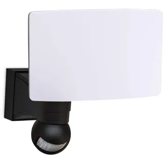 B.K.Licht - Aussenlampe mit Bewegungsmelder, Dämmerungssensor, schwenkbar, Wandlampe, Wandleuchte aussen, LED Strahler, Außenleuchte, Außenwandleuchten, Außenbeleuchtung, 21,7x17,6x18 cm, Schwarz