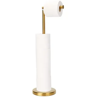 Toilettenpapierhalter Stehend, Edelstahl Klopapierhalter, Klopapier Toilettenpapier Aufbewahrung, Freistehend Klorollenhalter, WC Papier Halterung Ersatzrollenhalter für Badezimmer (Gold)