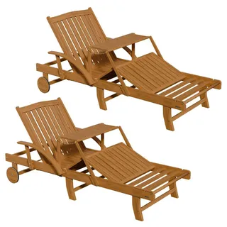 Juskys Sonnenliege SunScape 196 x 72,5 x 30 cm natur 2 St.