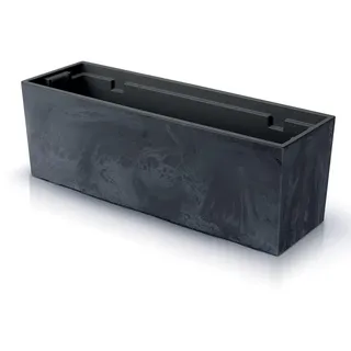 BirnePower Blumenkasten Blumentopf Balkonkasten Pflanzkasten Beton Optik Blumenkübel 77cm Urbi Beton Effect mit Pflanzeinsatz Höhe 24,5cm (Beton Anthrazit)