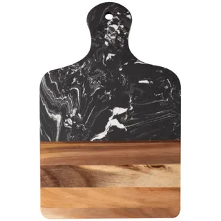 Schneidebrett Aus Marmor Zum Schneiden Von Fleisch, Obst Und Garnituren – Käsebrett Aus Marmor Und Holz – Schneidebrett – Schwarzes Schneidebrett Aus Marmor Und Holz