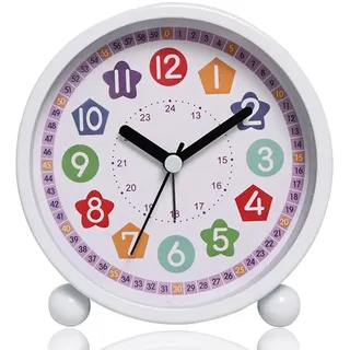 Wecker, Digitaler Wecker Für Kinder Ohne Ticken, Geräuschloser Lernwecker, Lernuhr, Kinderuhr, Kompakter Analoger Wecker Für Jungen Und Mädchen
