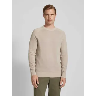 Strickpullover mit gerippten Abschlüssen, Offwhite, XXL