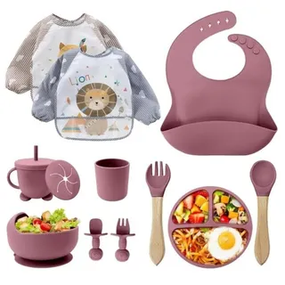 Omgoods – Silikon-Geschirrset für Babys – 12 Teile, BPA-frei, mit Saugnapf