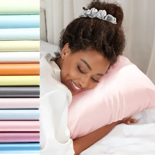 SeidenKissenbezug 40x60,Jaciu Kissenbezüge aus Seide,für Haar und Haut Beide Seiten Echte Seide Kissenbezüge Versteckter Reißverschluss 21 Momme Silk Pillowcase, 1 Stück, Rosa 40x60cm