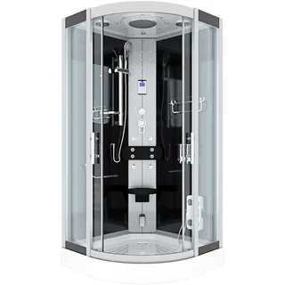AcquaVapore Dampfdusche Duschtempel Sauna Dusche Duschkabine D46-13T2-EC 90x90 cm mit 2K Scheiben Versiegelung