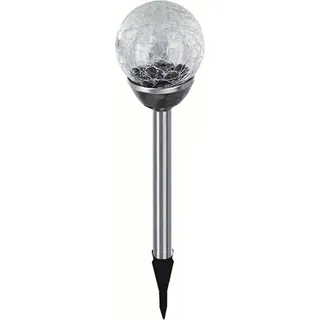 Alma Garden Solarleuchte Edelstahl Glas Dämmerungssensor 1er Set silber