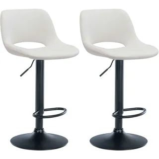 CLP Barhocker Camden 2er Set höhenverstellbar drehbar Samt creme