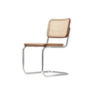 Stuhl Freischwinger S32V Nussbaum / Gestell chrom