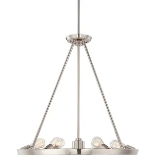 Kronleuchter Hängeleuchte Esszimmerlampe Deckenlampe Silber D 71 cm 6 Flammig