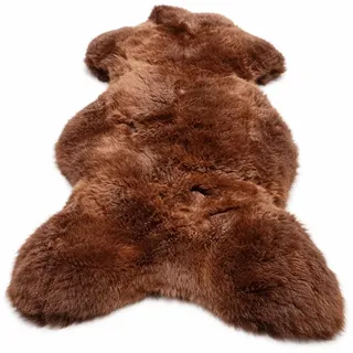 LAMMFELL Schaffell Natur Braun weich & dicht ca. 125 cm