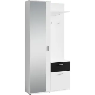 byLIVING Kompaktgarderobe Jakob, Garderobe mit großer Spiegeltür, Kommode