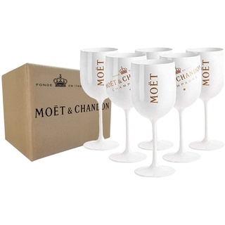 alslovkar Moët & Chandon Ice Imperial Champagne Glasses, 480ml Set of 6 Champagne Flutes, Wine Party Moet Glasses(6-Weiß)