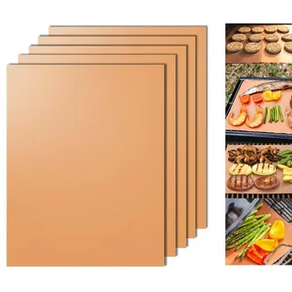 Dailyart backpapier wiederverwendbar, 5er Set dauerbackfolie für backofen Wiederverwendbar und leicht zu reinigen, 100% Antihaftbeschichtung grillmatte für gasgrill, grill zubehör für Fisch, Gemüse