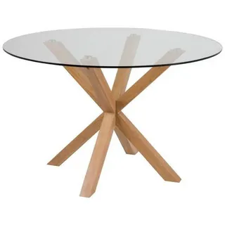Actona Esstisch Klar, Eiche, Metall, Glas, 75.5 cm, Reach, Esszimmer, Tische, Esstische, Glastische