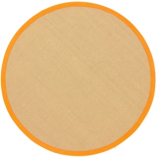Sisalteppich CARPETFINE "Sisal" Teppiche Gr. Ø 160 cm, 5 mm, 1 St., orange Esszimmerteppiche