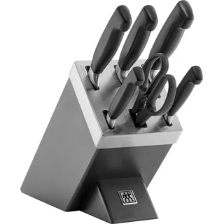 Zwilling Four Star Selbstschärfender Messerblock 7-tlg. Grau