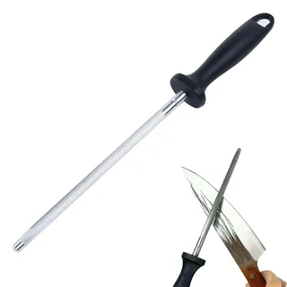 Wetzstahl Für Messer, Wetzstahl Messerschärfer Profi, Messerschärfer Knife Sharpener Schleifstab, 8-Zoll-Kohlenstoffstahl Mit Hängenden Löchern Für Die Tägliche Wartung Von Küchenmessern