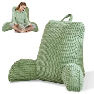 MeYxuxg Lesekissen für Bett und Sofa, 80x55cm Lesekissen mit RüCkenlehne für Erwachsene, Ergonomisches Bett Kissen Rückenkissen zum Fernsehen,Lesen, Spielen, Sitzkissen mit Rückenlehne(Grün)