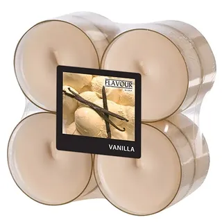 Papstar Maxi-Duftteelichter, Vanilla, Ø 59 mm · 24 mm, "Flavour", 6 x 8 Stück