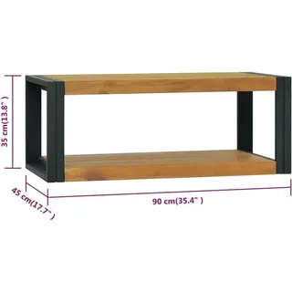 vidaXL Wandregal 90 x 45 x 35 cm Teak