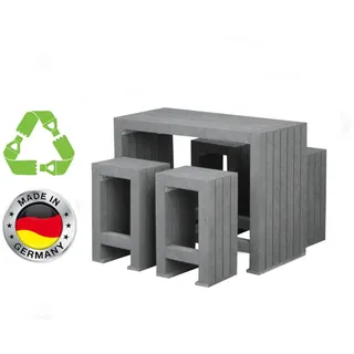 Barhocker Bartisch Barmöbel Outdoor (100% recycelt) Sitzgruppe Bar Imbiß Bistro
