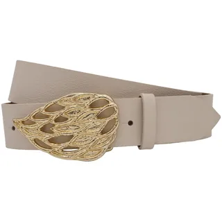 Ledergürtel ANNAMATONI "AnnaMatoni AnnaMatoni Damen Leder Gürtel mit eleganter", Damen, Gr. TW85, beige (sand 105), 100% Leder, Gürtel Ledergürtel