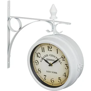 Relaxdays Bahnhofsuhr 35,0 cm 35 schwarz/weiß