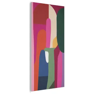 MuchoWow© Filz Bild als Akustikpaneele 100x200 cm Schlafzimmer Bilder Wand Deko Wohnzimmer Modern Wanddeko Schallschutz Akustikbild Abosrber Farbkästen - Gerade - Rund - Abstrakt