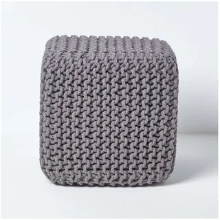 Homescapes Sitzwürfel Baumwolle 35 x 35 x 35 cm Grau