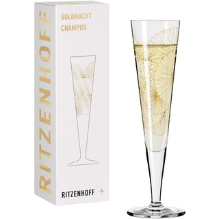 RITZENHOFF 1078280 Goldnacht #10 Champagnerglas, Glas, 205 milliliters, Mehrfarbig