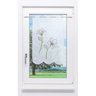 Scheibenhänger Plauener Spitze - Blume " (Bx H) 49cm * 70cm" Violett/dunkelviolett