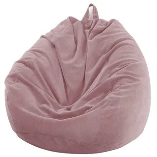 Chickwin Bezug für Sitzsack, Birne, Samt, Sitzsack, ohne Füllung, für drinnen und draußen, Entspannen, Liegestuhl, Wohnzimmer, Schlafzimmer, Kissen (Rosa, 100 x 120 cm)