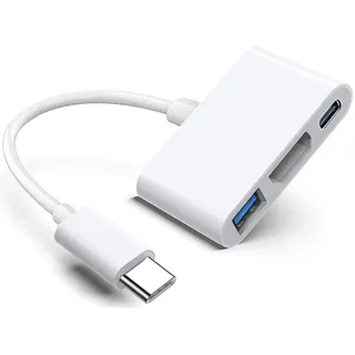 USB-C Digital AV Multiport Adapter, Apple MFi Certified Digital AV Dongle with HDMI 4K@60Hz & USB-A 3.0 & 100W Charge for iPhone 15, MacBook Pro Air M1 M2 M3, iPad Pro, iMac, Samsung S24 and More