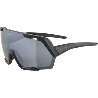 ALPINA ROCKET BOLD - Wasserabweisende und Beschlagfreie Sport- & Fahrradbrille Mit 100% UV-Schutz Für Erwachsene, all black matt, One Size