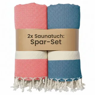 furora HOLIDAY Saunatuch Saunahandtuch Saunatuch Damen + Herren, Hamamtuch groß 100x200 XXL blau